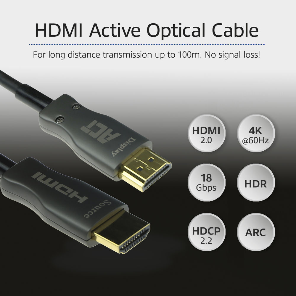 ACT 10 meters HDMI Premium 4K Active Optical Cable v2.0 HDMI-A male - HDMI-A male