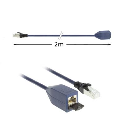 ACT Blue 2 meters LSZH SFTP CAT6A MPTL extension cable snagless with RJ45 connectors
