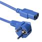 ACT Powercord mains connector CEE 7/7 male (angled) - C13 blue 1.2 m