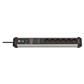 Brennenstuhl 1391014600 Premium Protect-Line PDU, 6 sockets, 3m, Silver/black, with switch and surge protection